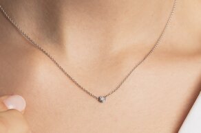 Hanger Diamond Bowl in 9K geelgoud met diamant 0,15ct G/SI