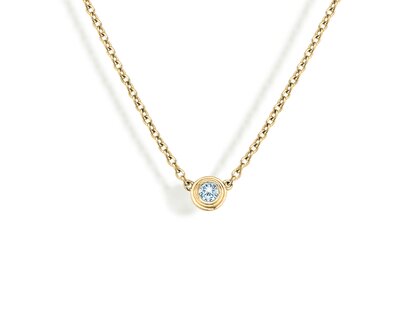 Hanger Diamond Bowl in 18K geelgoud met diamant 0,25ct G/SI, 45cm 1,1mm