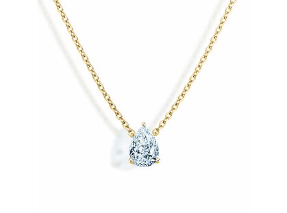 Hanger Diamond Drop in 18K geelgoud met diamant 0,50ct G/SI, 42cm 1,1mm
