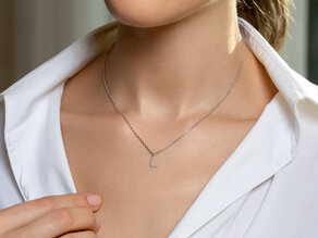 Letterhanger Diamond Letter Petite L in 14K geelgoud