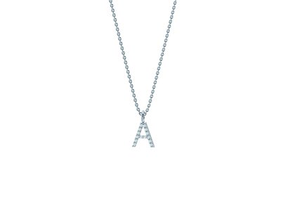Letterhanger Diamond Letter Petite A in 14K witgoud