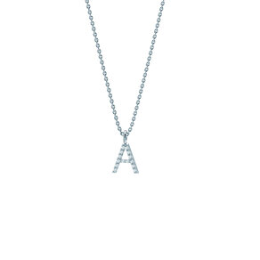 Letterhanger Diamond Letter Petite A in 14K witgoud