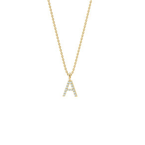 Letterhanger Diamond Letter Petite A in 14K geelgoud