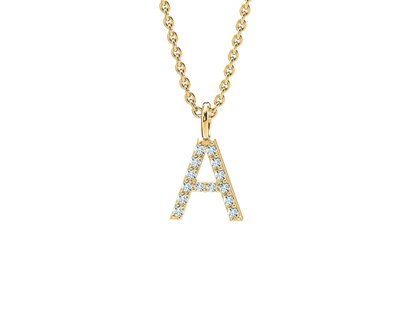 Letterhanger Diamond Letter Petite A in 14K geelgoud