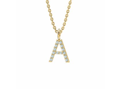 Letterhanger Diamond Letter Petite in 14K geelgoud