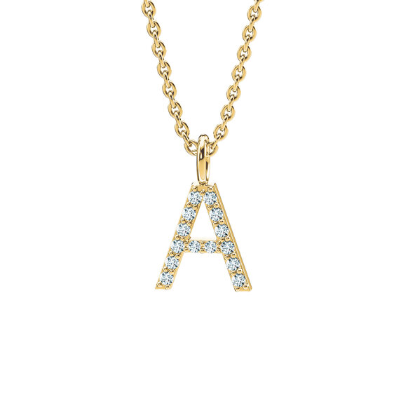 Letterhanger Diamond Letter Petite A in 14K geelgoud