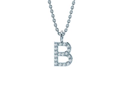 Letterhanger Diamond Letter Petite B in 14K witgoud