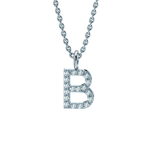 Letterhanger Diamond Letter Petite B in 14K witgoud