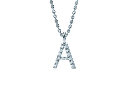 Letterhanger Diamond Letter Petite A in 14K witgoud