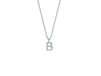 Letterhanger Diamond Letter Petite B in 14K witgoud