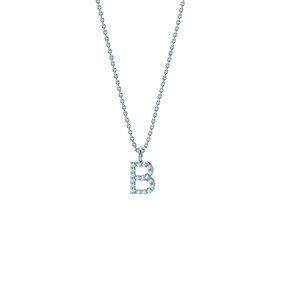Letterhanger Diamond Letter Petite B in 14K witgoud
