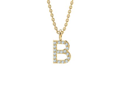Letterhanger Diamond Letter Petite B in 18K geelgoud