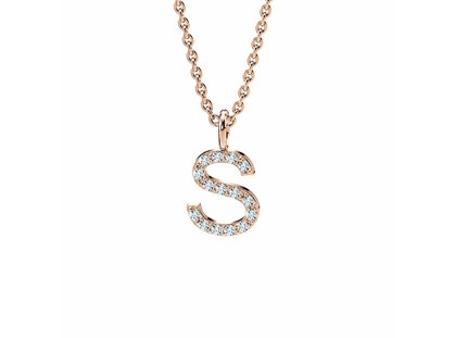 Letterhanger Diamond Letter Petite S in 14K roségoud, 42cm 1,1mm