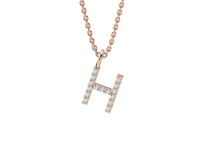 Letterhanger Diamond Letter Petite H in 18K roségoud