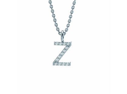 Letterhanger Diamond Letter Petite Z in 18K witgoud, 45cm 1,5mm