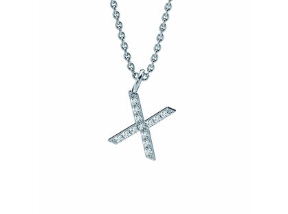 Letterhanger Diamond Letter Petite X in 18K witgoud, 42cm 1,1mm
