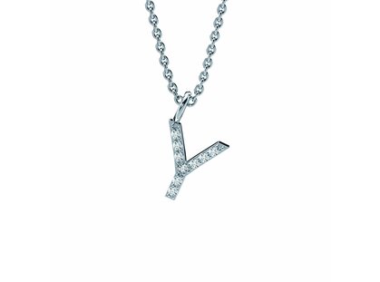 Letterhanger Diamond Letter Petite Y in platina 950/-