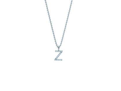 Letterhanger Diamond Letter Petite Z in 9K witgoud gepolijst