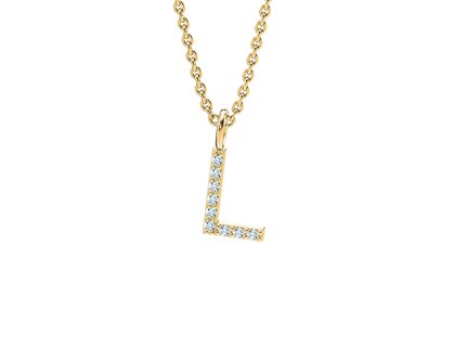 Letterhanger Diamond Letter Petite L in 14K geelgoud