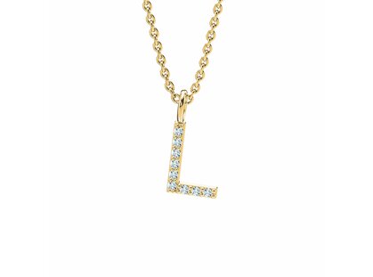 Letterhanger Diamond Letter Petite L in 18K geelgoud, 45cm 1,1mm