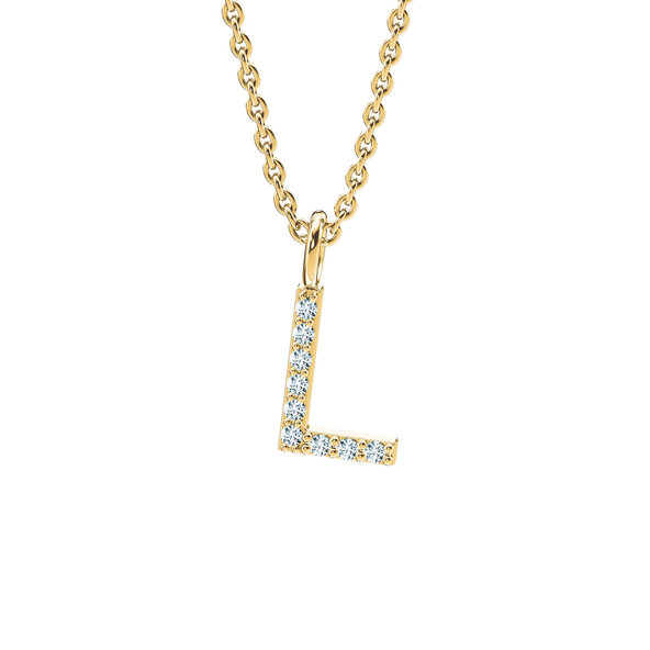 Letterhanger Diamond Letter Petite L in 14K geelgoud