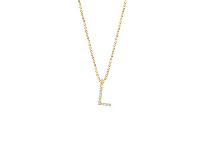 Letterhanger Diamond Letter Petite L in 14K geelgoud