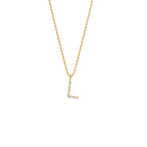 Letterhanger Diamond Letter Petite L in 14K geelgoud