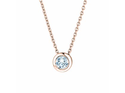 Hanger Eternal in 14K roségoud met diamant 0,15ct G/SI, 42cm 1,1mm
