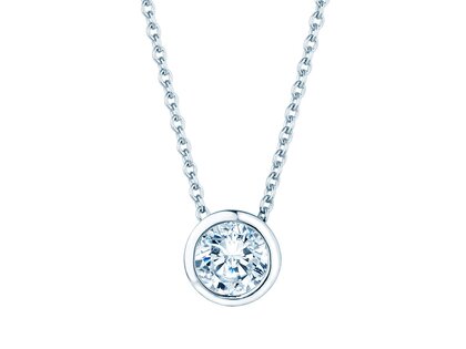 Hanger Eternal in 14K witgoud met diamant 0,70ct G/SI, 45cm 1,1mm