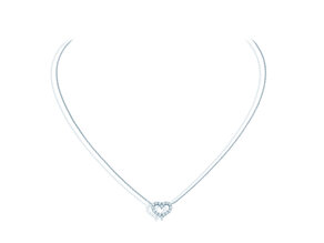 Hanger Heart Diamonds in 14K witgoud met diamanten 0,26ct G/SI, 42cm 1,1mm