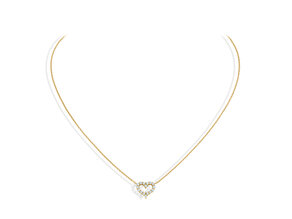 Hanger Heart Diamonds in 14K geelgoud met diamanten 0,26ct G/SI, 42cm 1,1mm