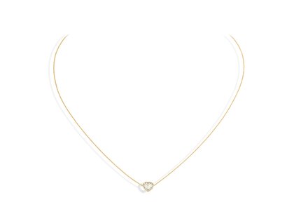 Hanger Heart Petite in 14K geelgoud met diamanten 0,06ct G/SI, 42cm 1,1mm