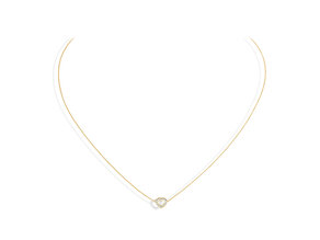 Hanger Heart Petite in 14K geelgoud met diamanten 0,06ct G/SI, 42cm 1,1mm
