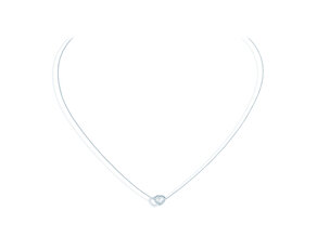 Hanger Heart Petite in 14K witgoud met diamanten 0,06ct G/SI, 42cm 1,1mm