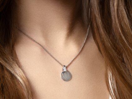 Geboortesteen-hanger Lea april in 14K roségoud met diamant 0,50ct