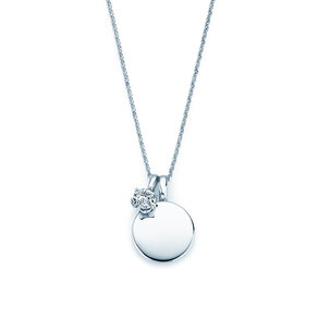 Geboortesteen-hanger Lea april in 14K witgoud met diamant 0,50ct