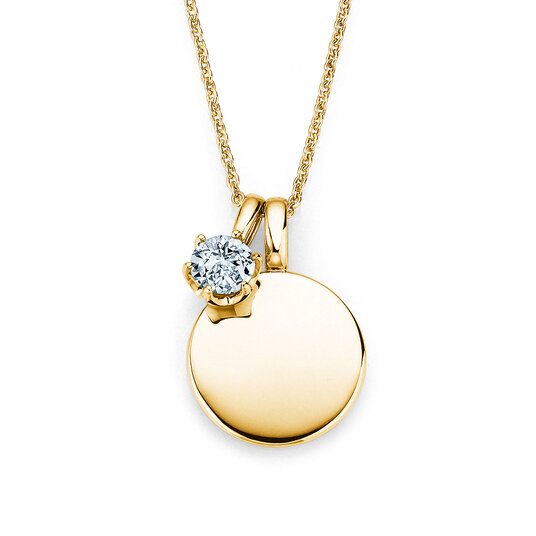 Geboortesteen-hanger Lea april in 14K geelgoud met diamant 0,50ct