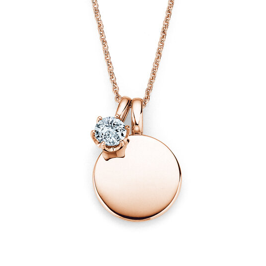 Geboortesteen-hanger Lea april in 14K roségoud met diamant 0,50ct
