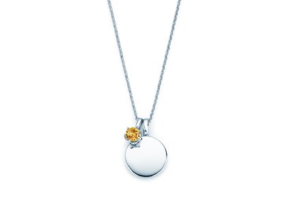 Geboortesteen-hanger Lea november in zilver 925/- met citrien 0,50ct