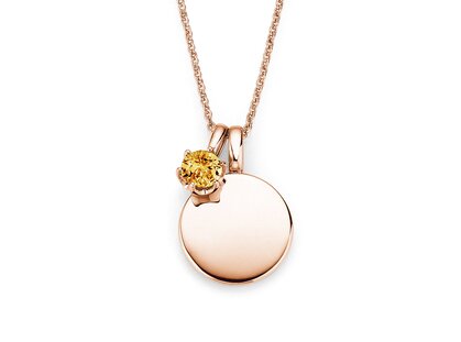 Geboortesteen-hanger Lea november in 18K roségoud met citrien 0,50ct