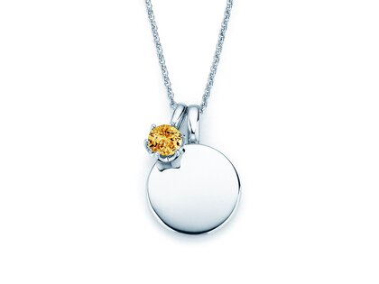 Geboortesteen-hanger Lea november in zilver 925/- met citrien 0,50ct
