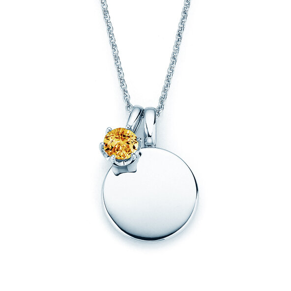 Geboortesteen-hanger Lea november in zilver 925/- met citrien 0,50ct