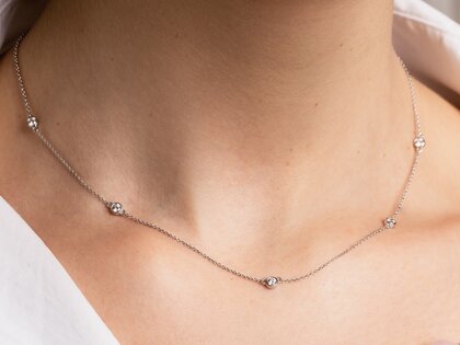 Halsketting Leon in 14K geelgoud met diamanten 0,25ct G/SI 42cm