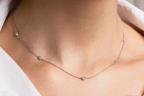 Halsketting Leon in 14K geelgoud met diamanten 0,25ct G/SI 42cm