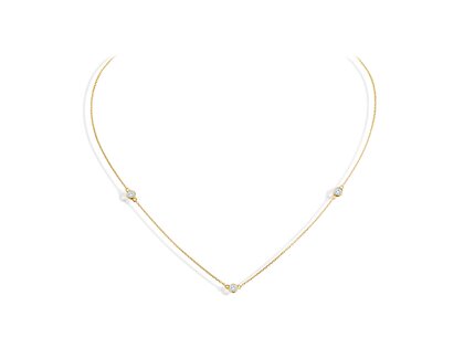 Halsketting Leon in 14K geelgoud met diamanten 0,24ct G/SI 42cm