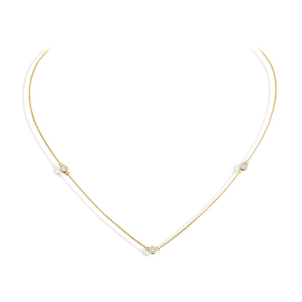 Halsketting Leon in 14K geelgoud met diamanten 0,24ct G/SI 42cm