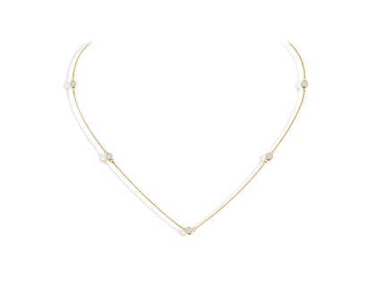 Halsketting Leon in 14K geelgoud met diamanten 0,25ct G/SI 42cm