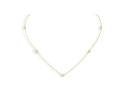 Halsketting Leon in 14K geelgoud met diamanten 0,25ct G/SI 42cm