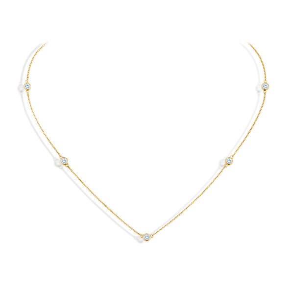 Halsketting Leon in 14K geelgoud met diamanten 0,25ct G/SI 42cm