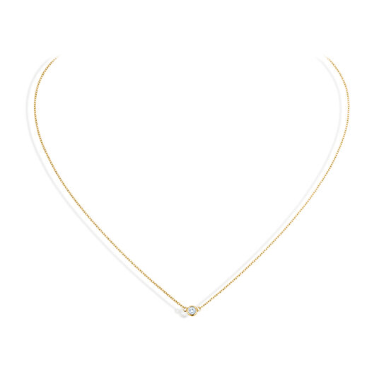 Halsketting Leon in 14K geelgoud met diamant 0,08ct G/SI 42cm